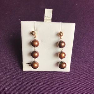 Chocolate Freshwater Pearl Earrings